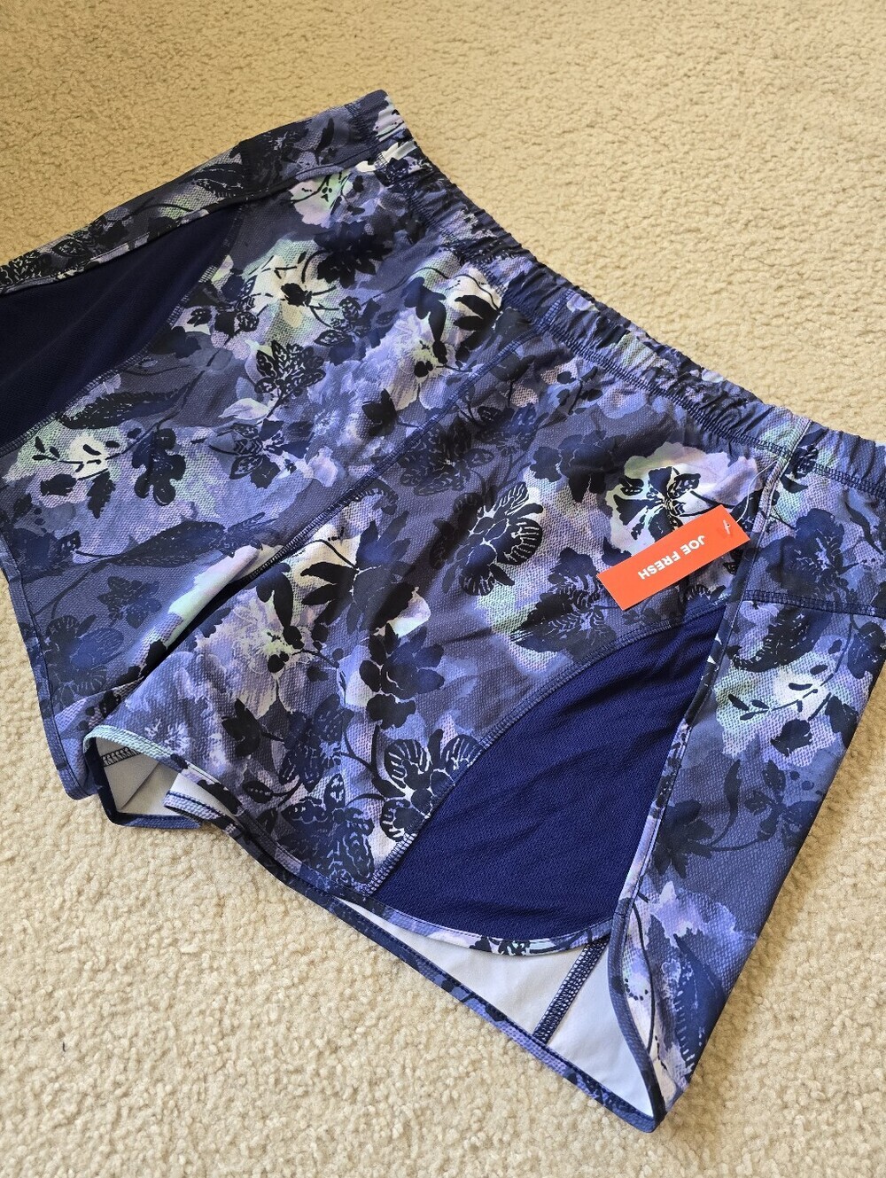170. NWT JF Active Floral Navy Athletic Shorts Womens Size XLarge